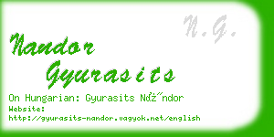 nandor gyurasits business card